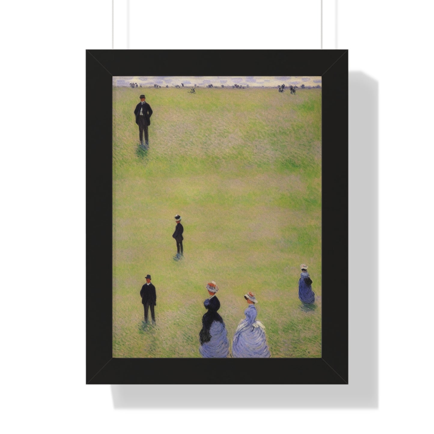 People In A Field Scene Claude Monet Style