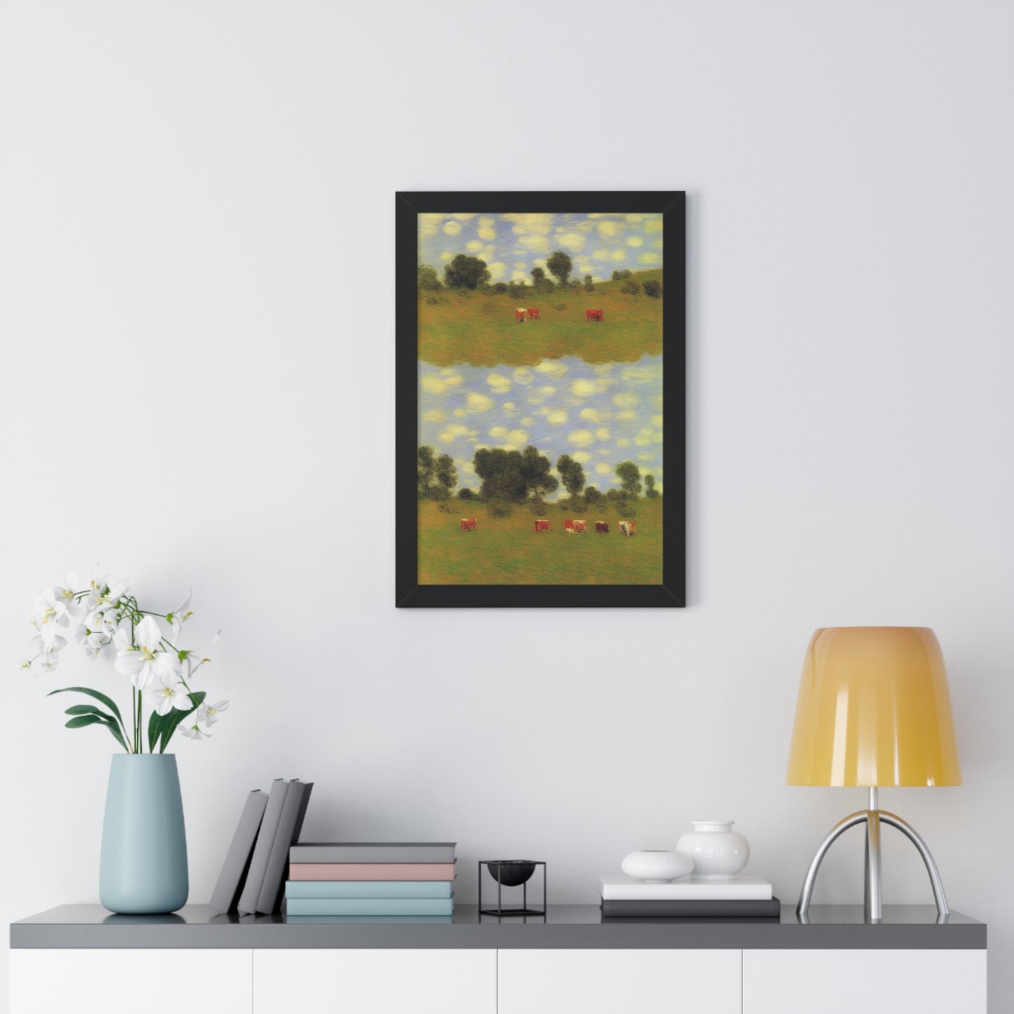 Cattle Landscape Claude Monet Style