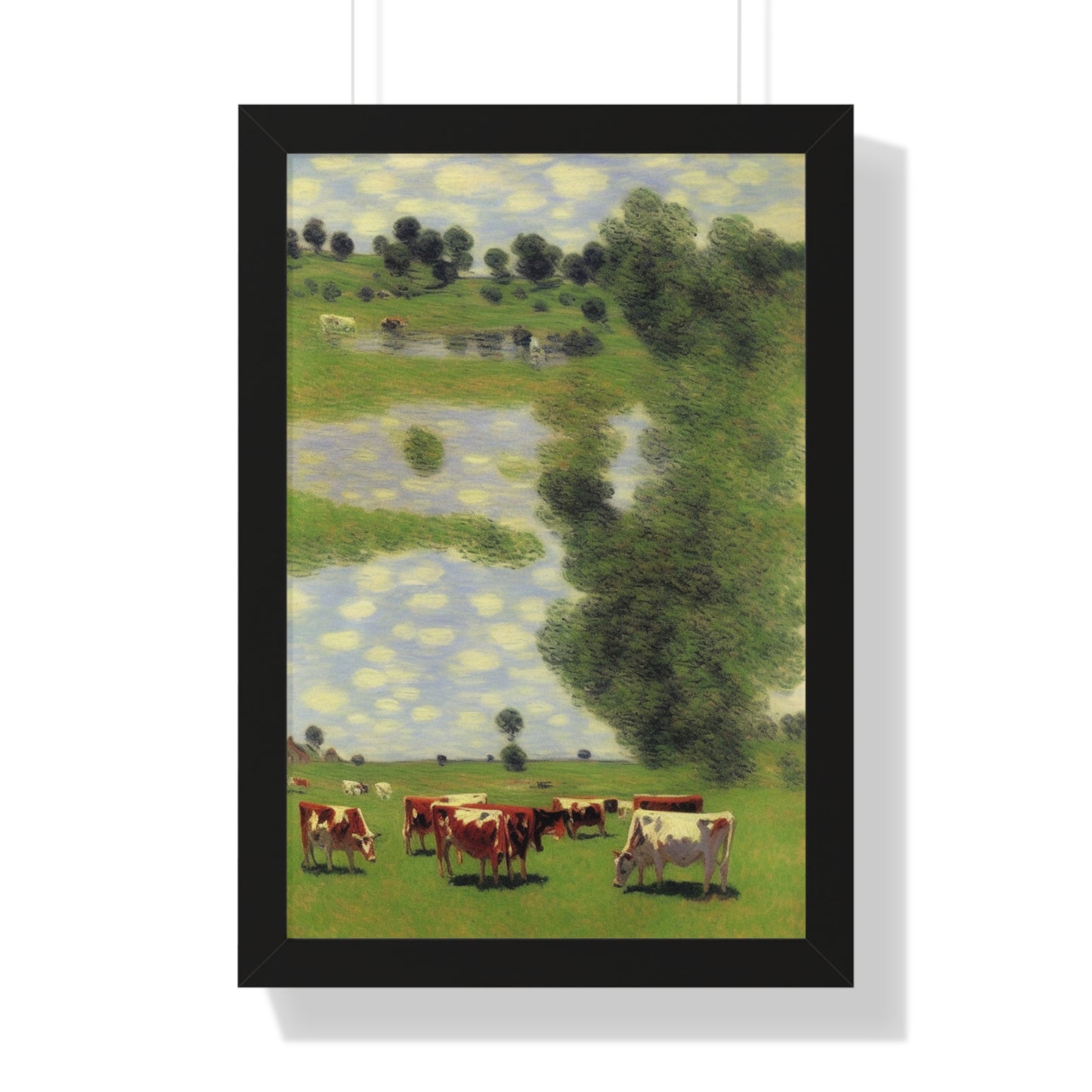 Cows Scene Claude Monet Style