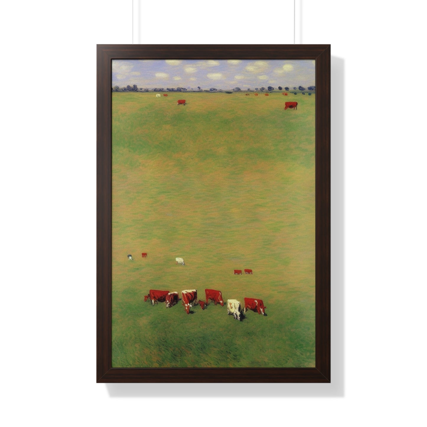 Cows In A Field Landscape Claude Monet Style