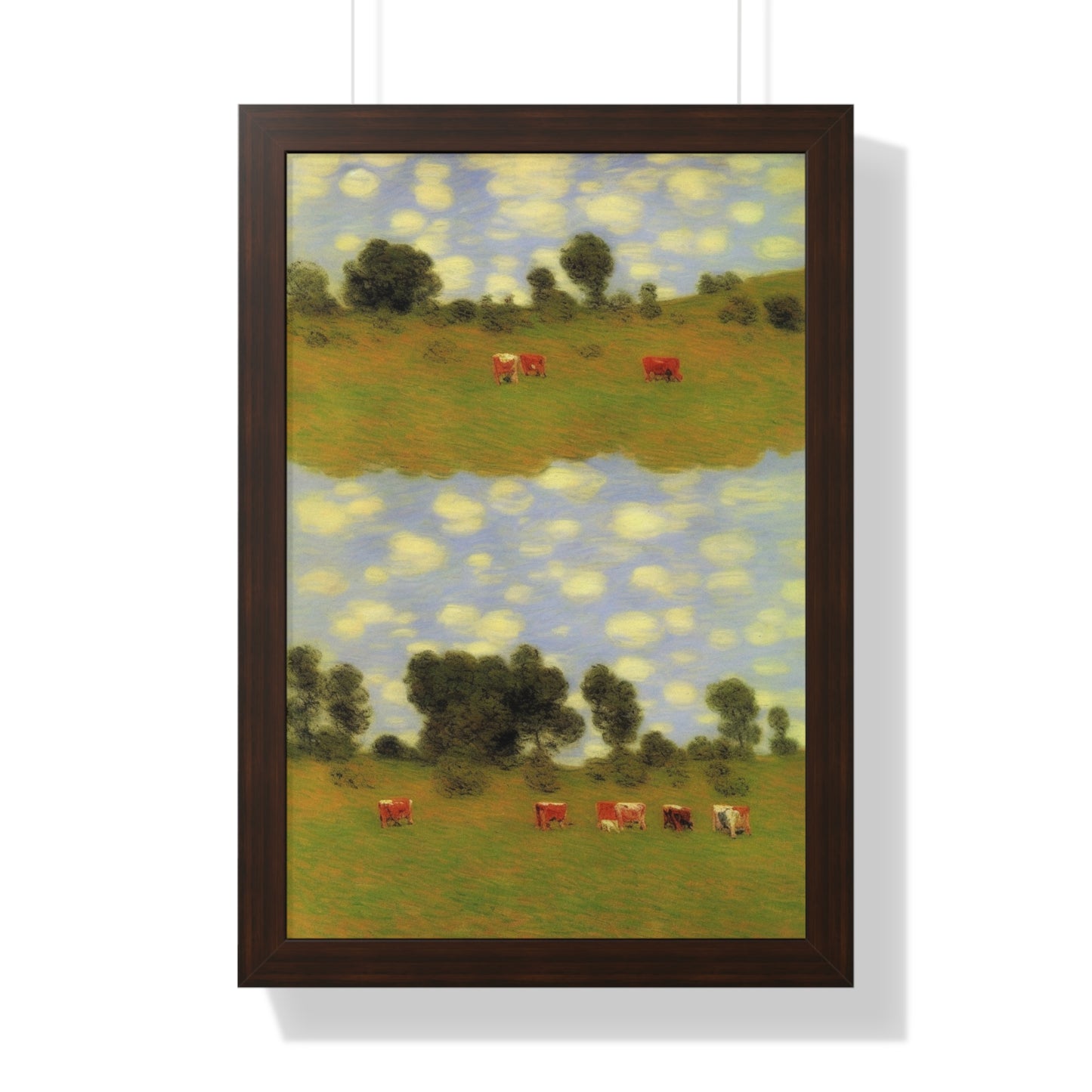 Cattle Landscape Claude Monet Style