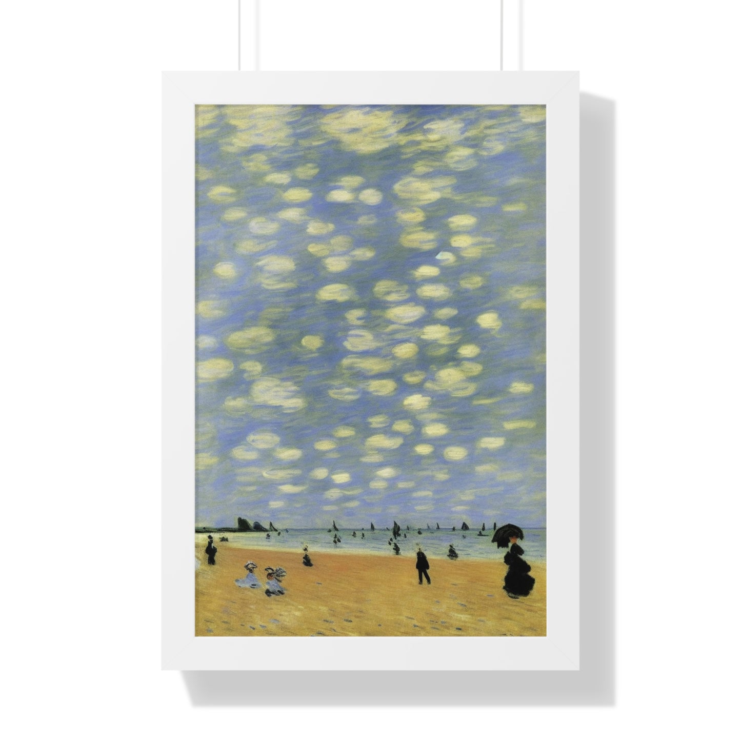 People On A Beach Landscape Claude Monet Style