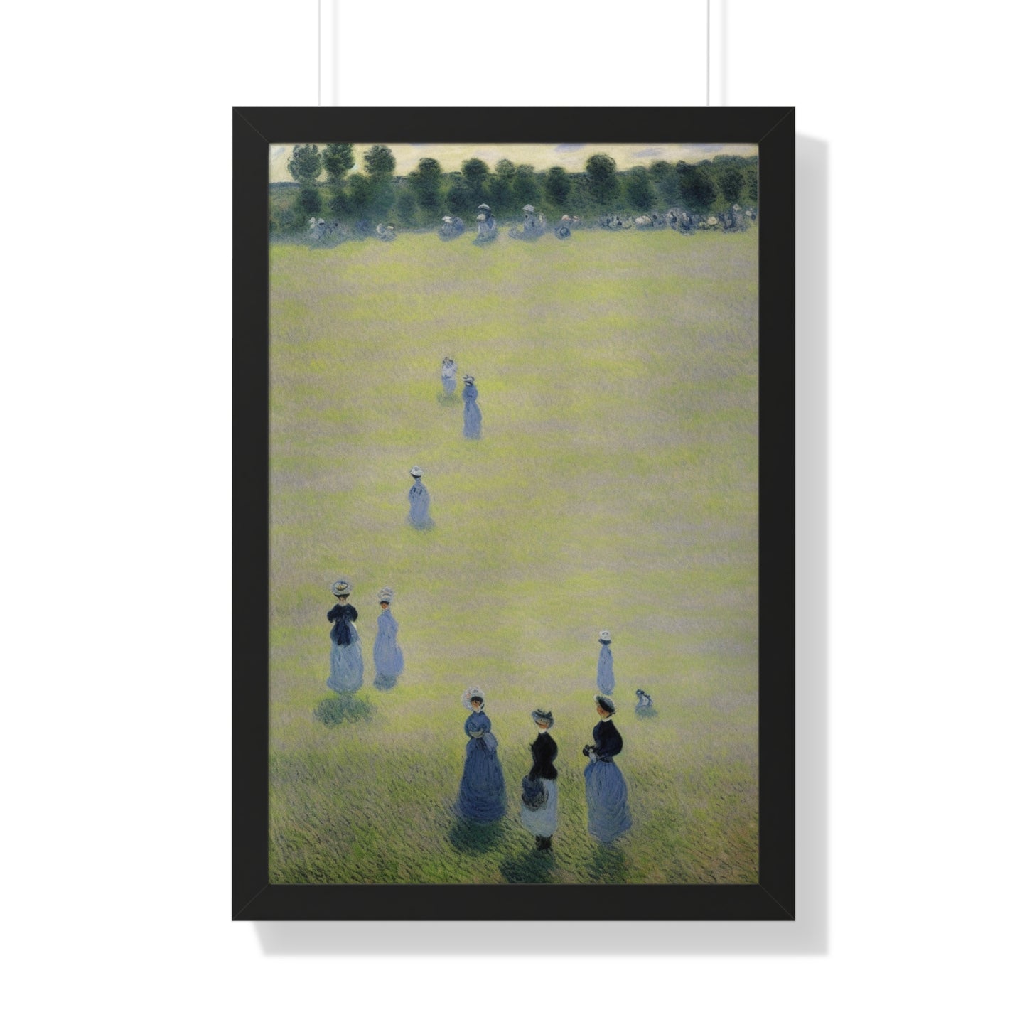 People In A Field Scene Claude Monet Style