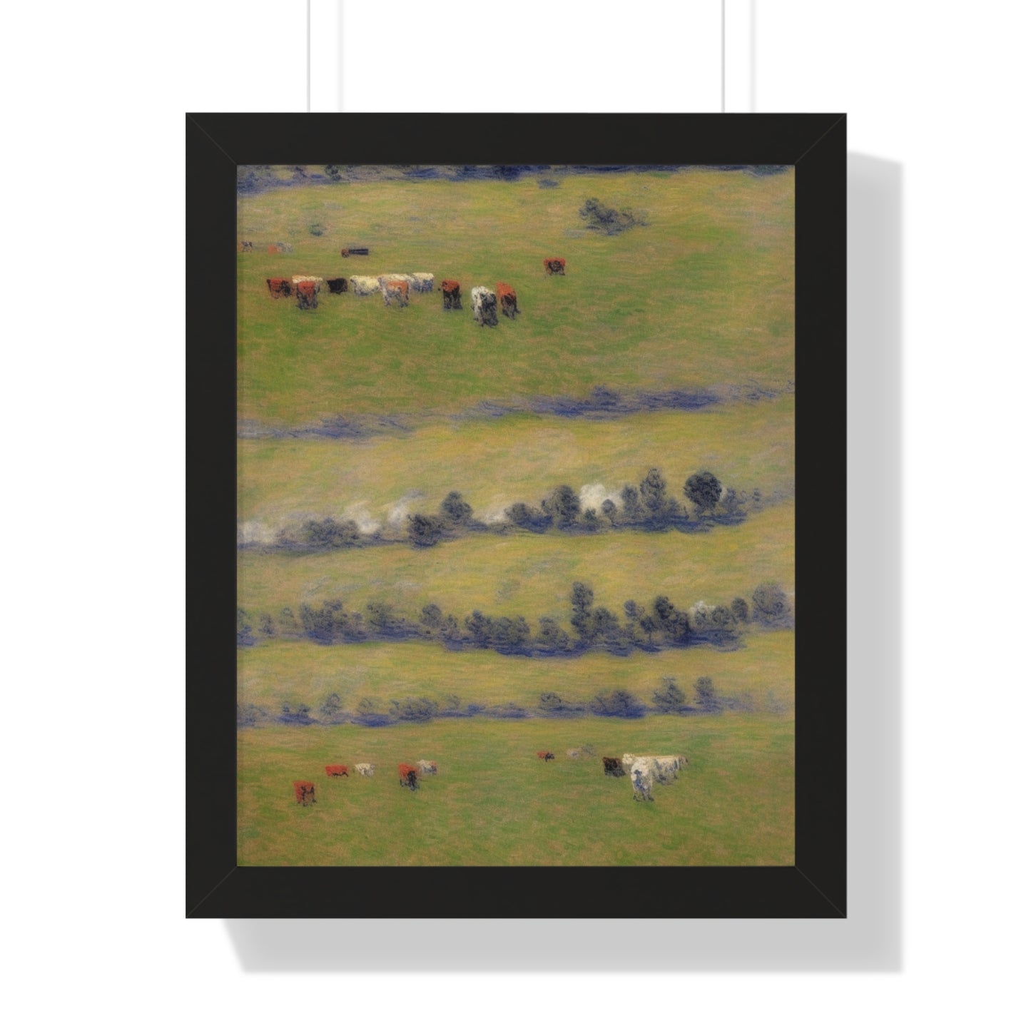 Cattle Landscape Claude Monet Style