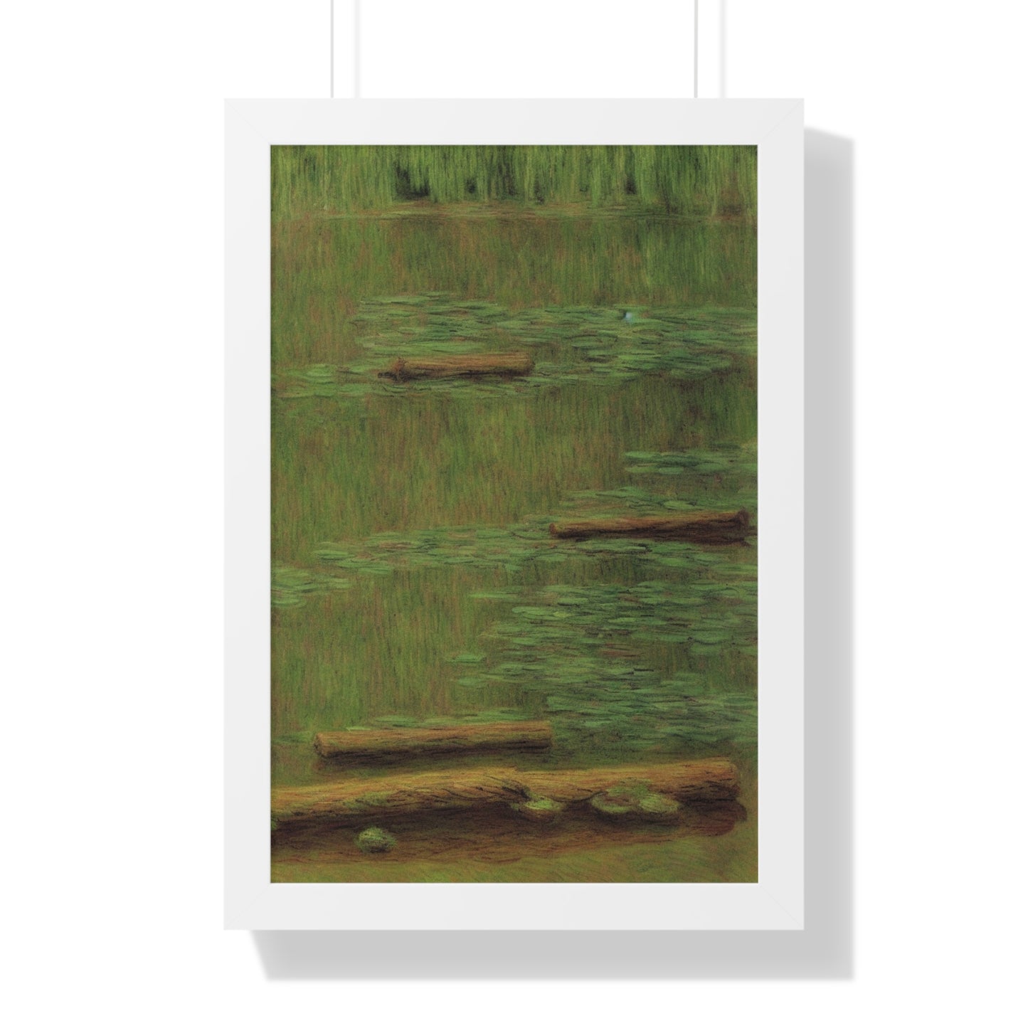 Moss-Covered Log Scene Claude Monet Style