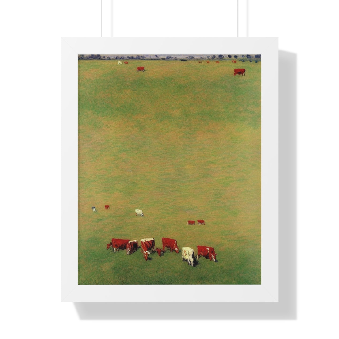 Cows In A Field Landscape Claude Monet Style