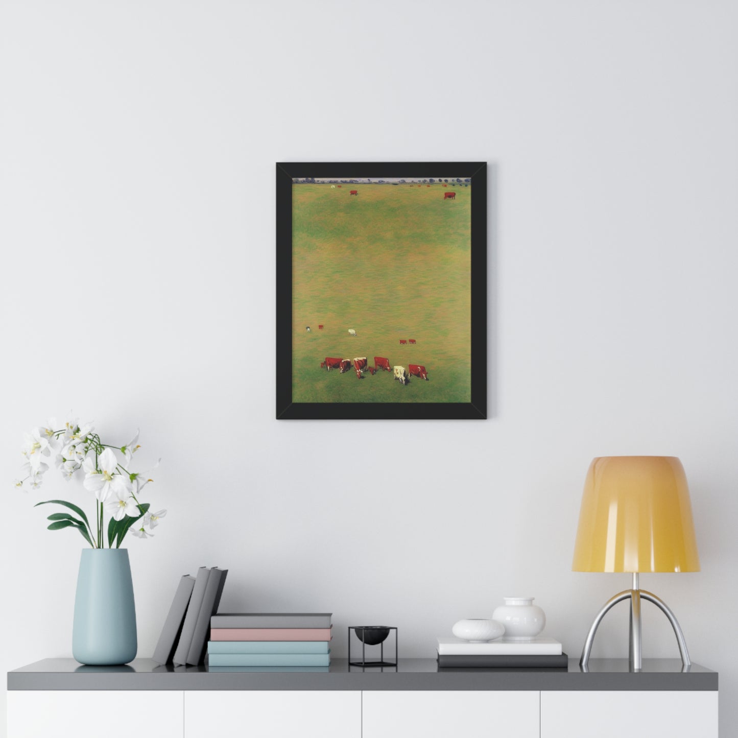 Cows In A Field Landscape Claude Monet Style