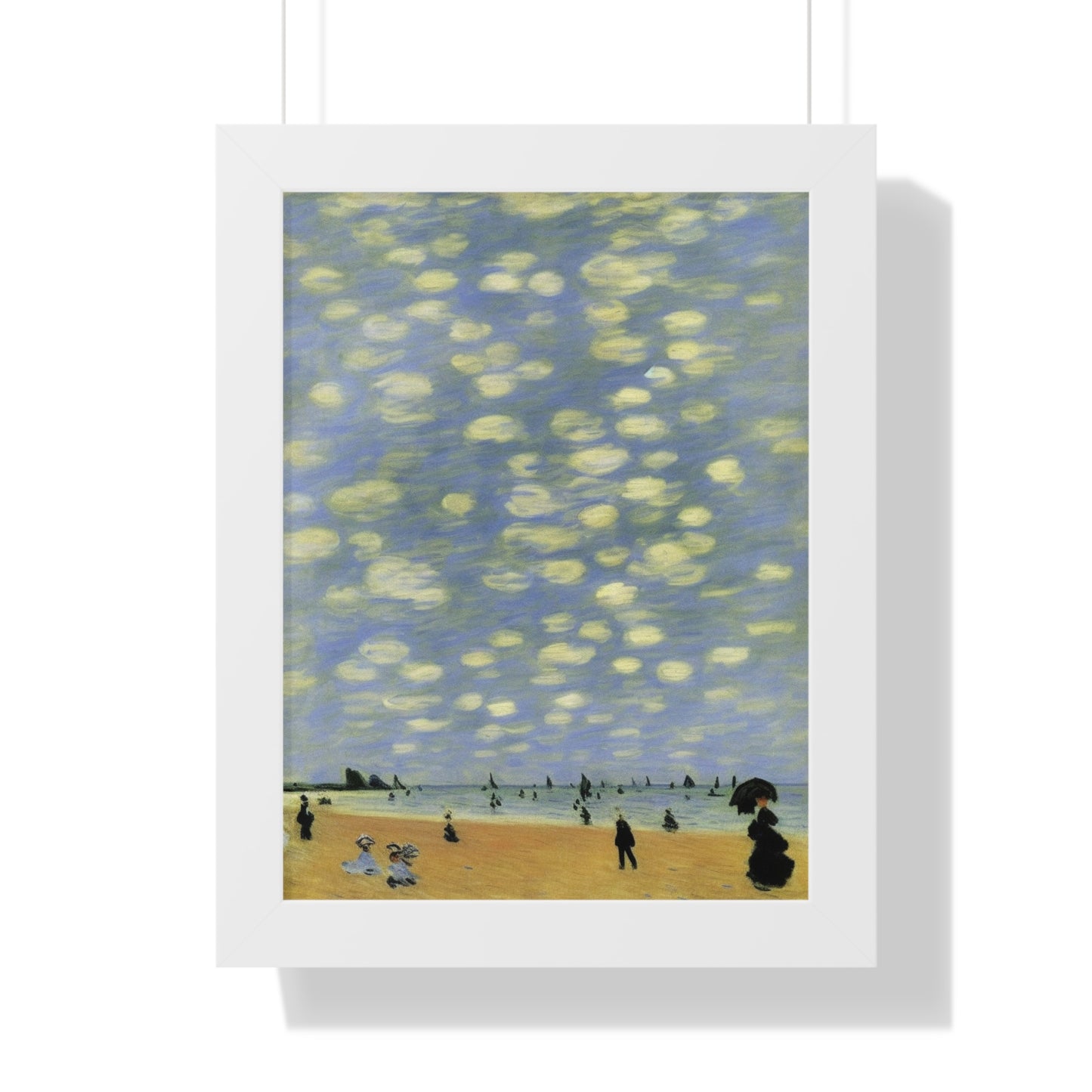 People On A Beach Landscape Claude Monet Style