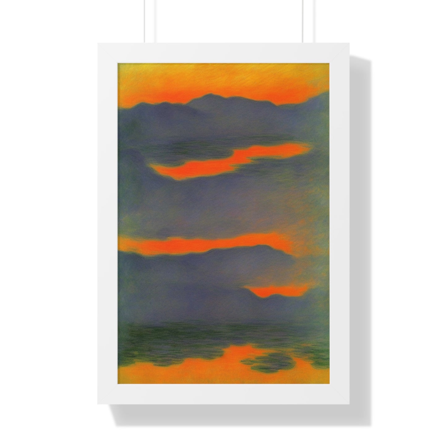 Sunset Mountains Landscape Claude Monet Style