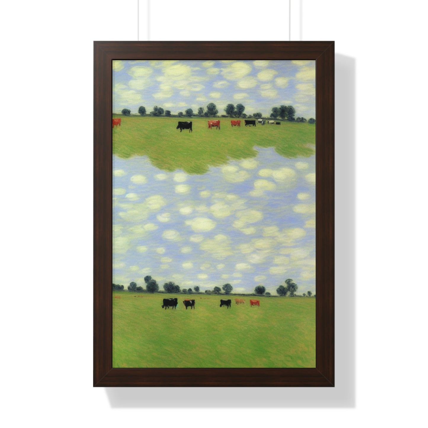 Cows In A Field Scene Claude Monet Style