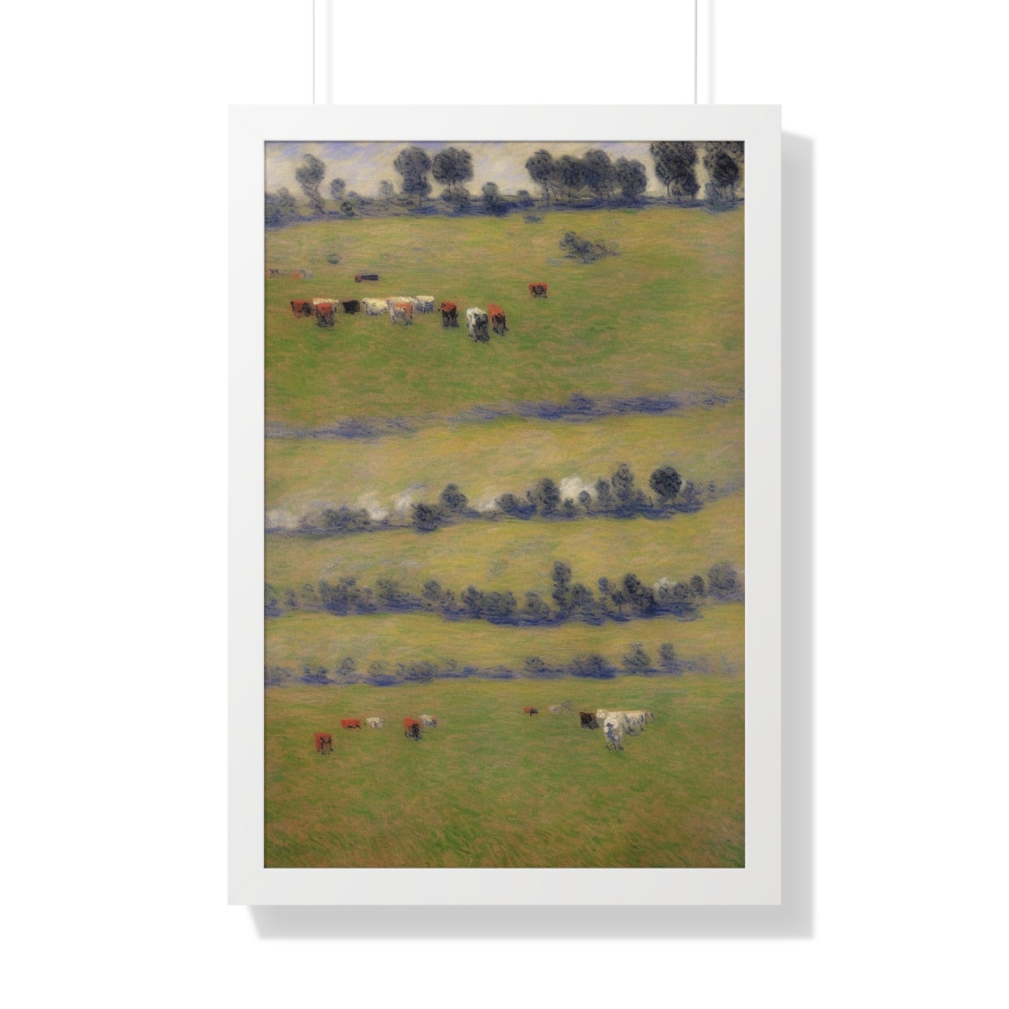 Cattle Landscape Claude Monet Style