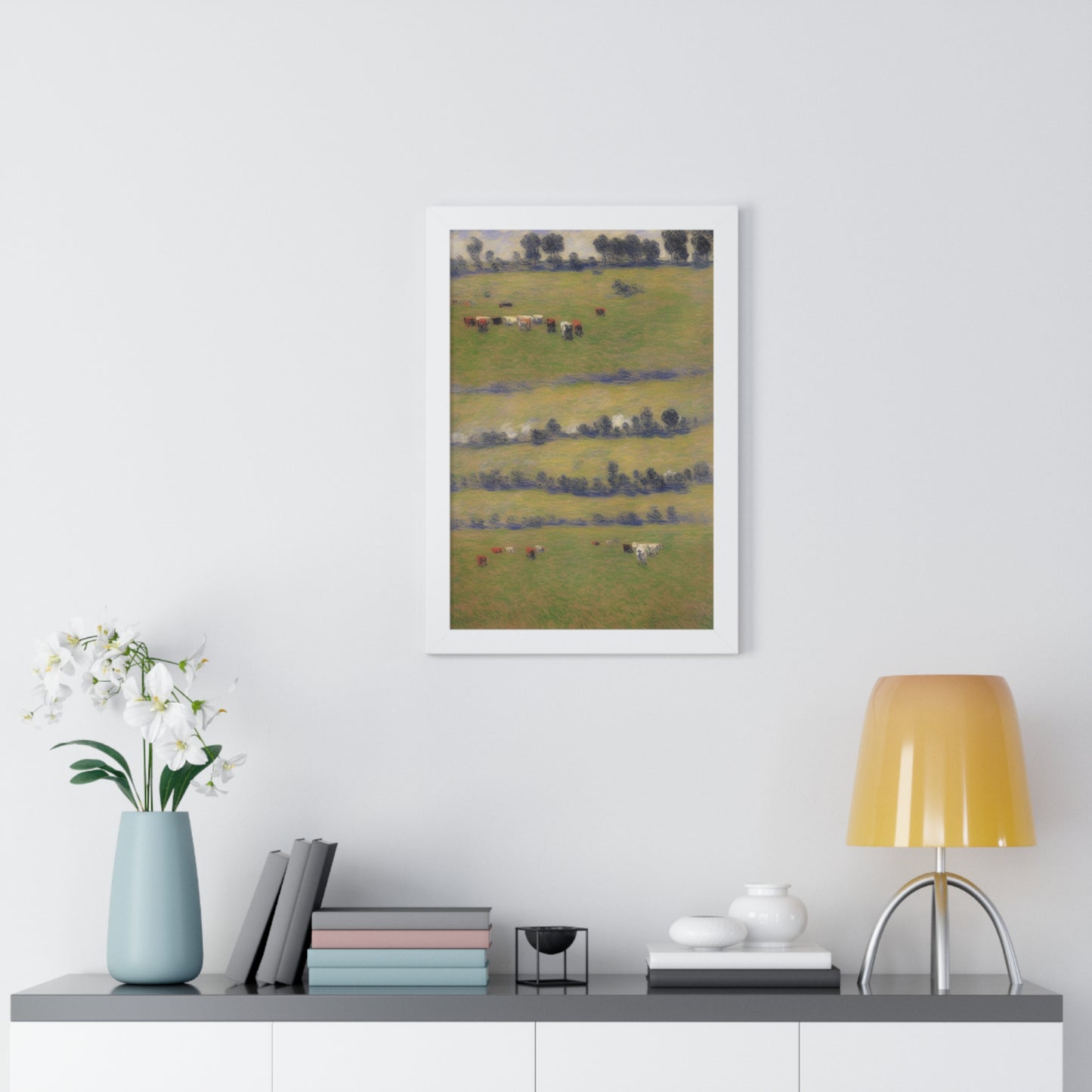 Cattle Landscape Claude Monet Style