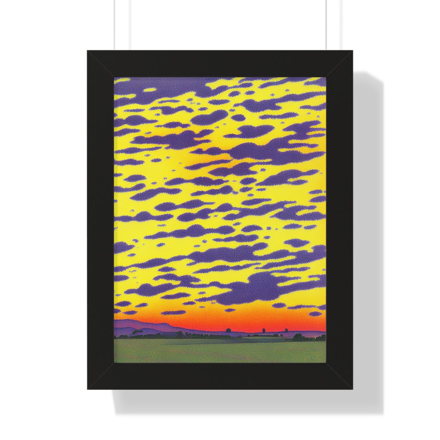 Sunset Grassland Scene Paul Signac Style