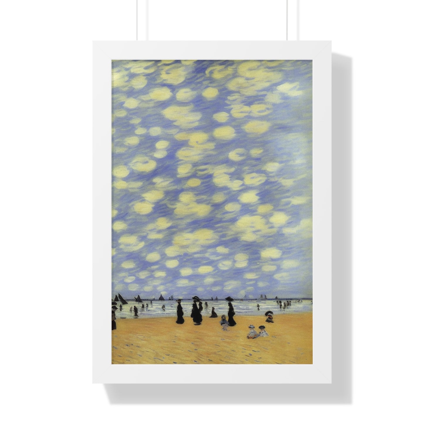 People On A Beach Scene Claude Monet Style