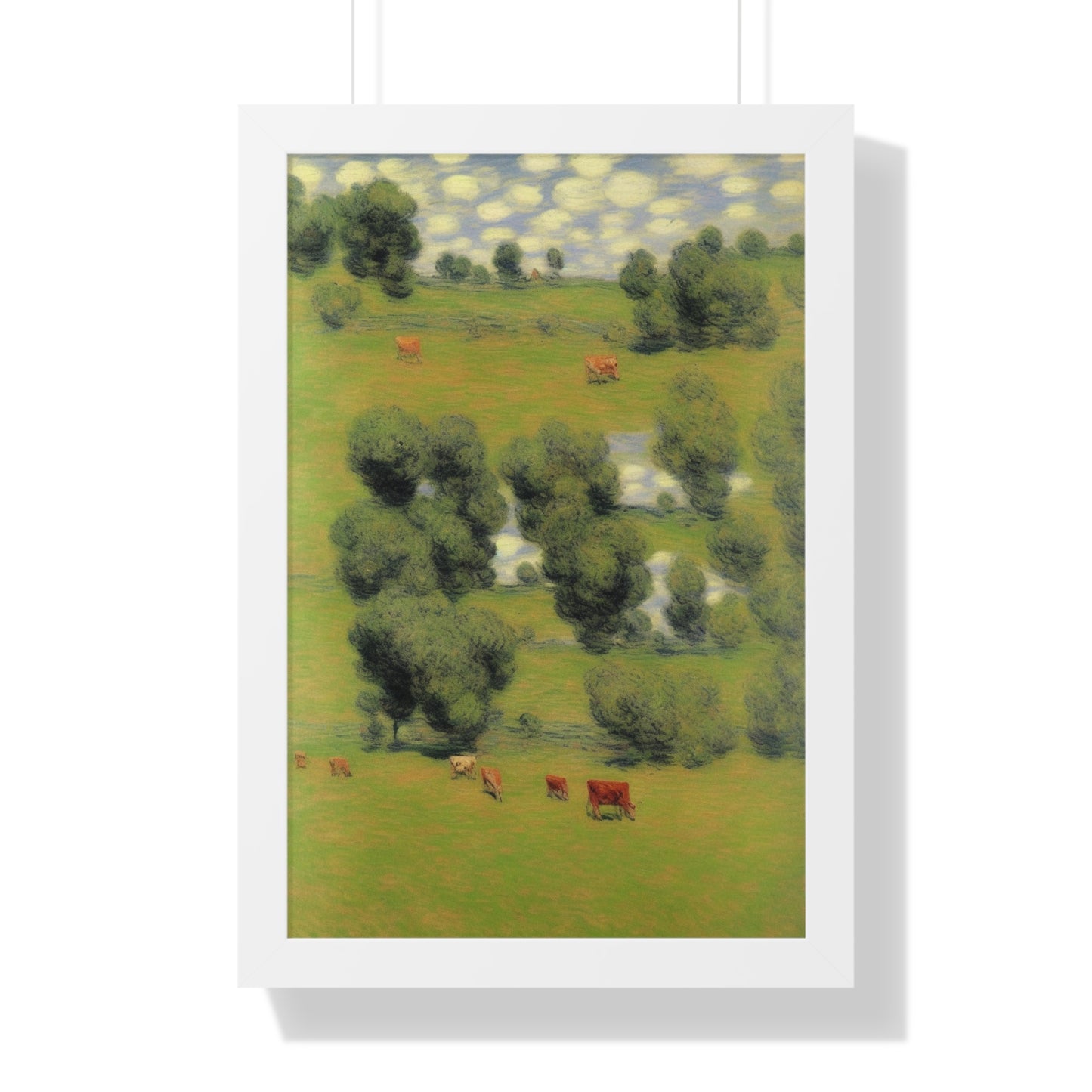 Cows Landscape Claude Monet Style