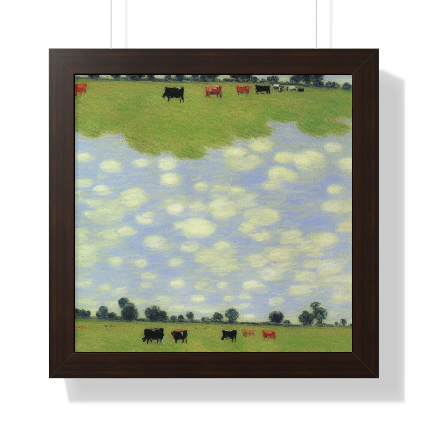 Cows In A Field Scene Claude Monet Style