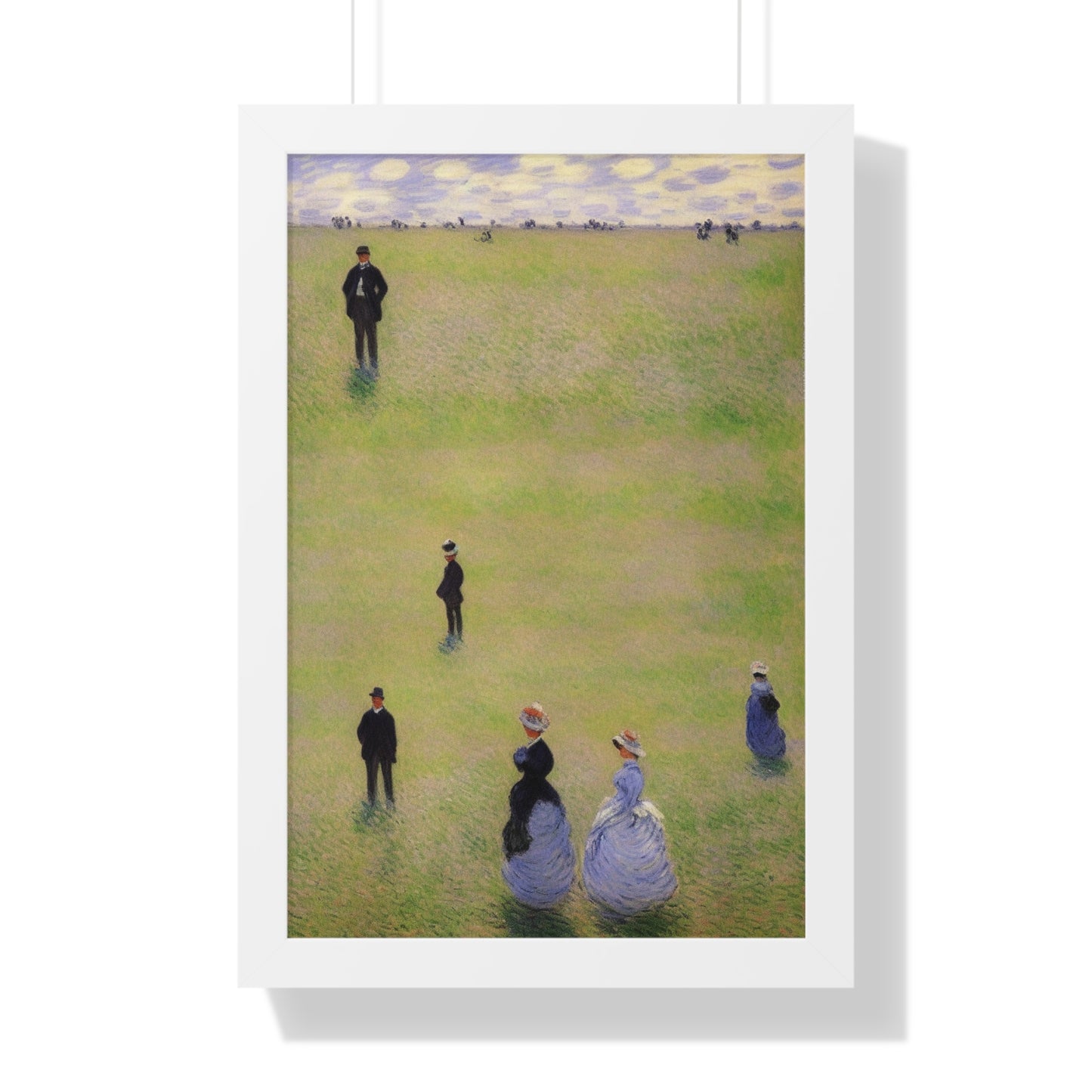 People In A Field Scene Claude Monet Style