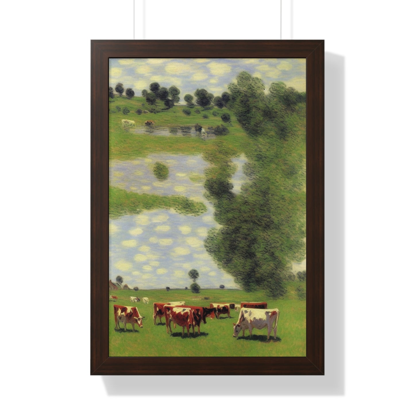 Cows Scene Claude Monet Style