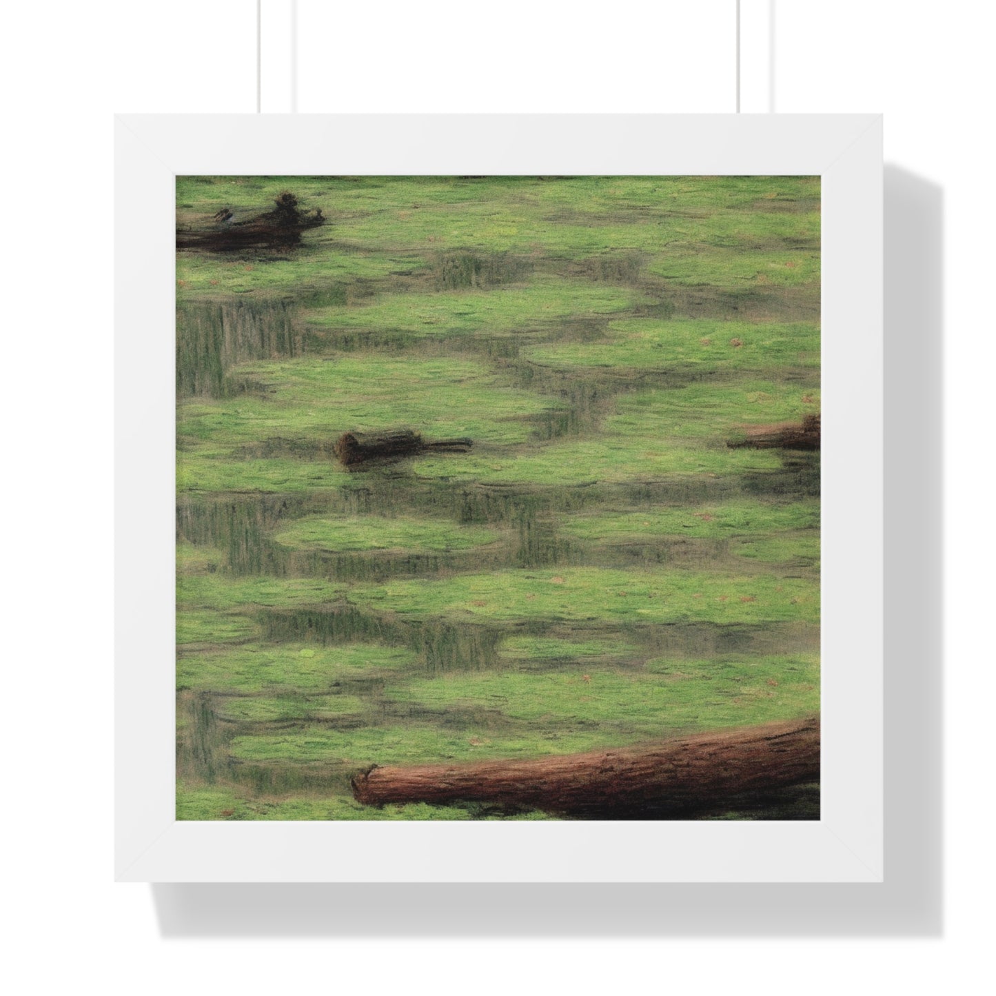 Moss-Covered Log Landscape Claude Monet Style