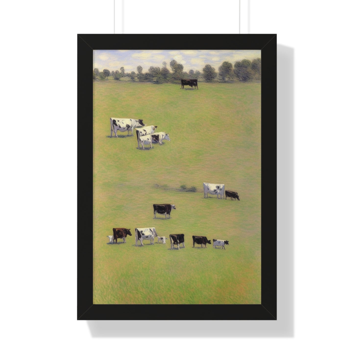 Cows In A Field Scene Claude Monet Style