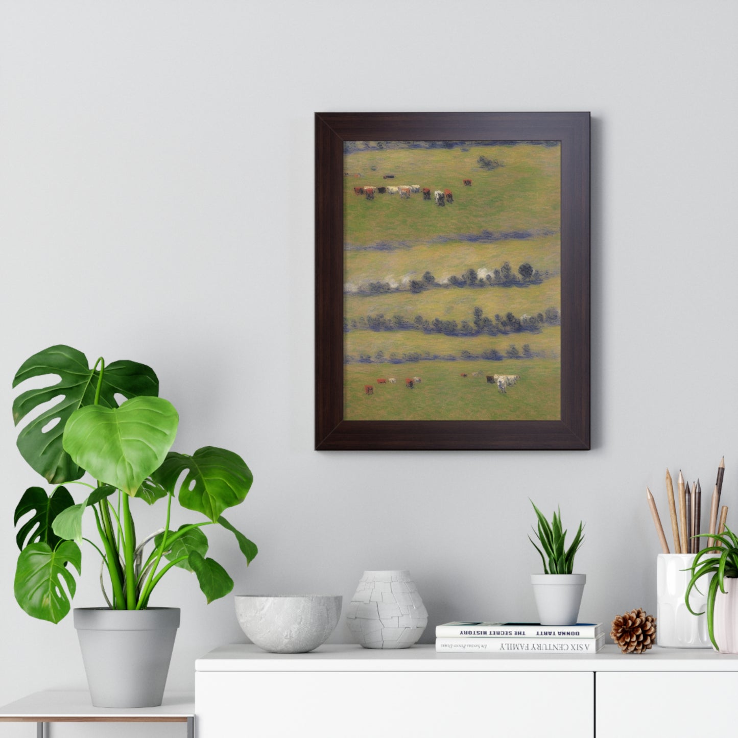 Cattle Landscape Claude Monet Style