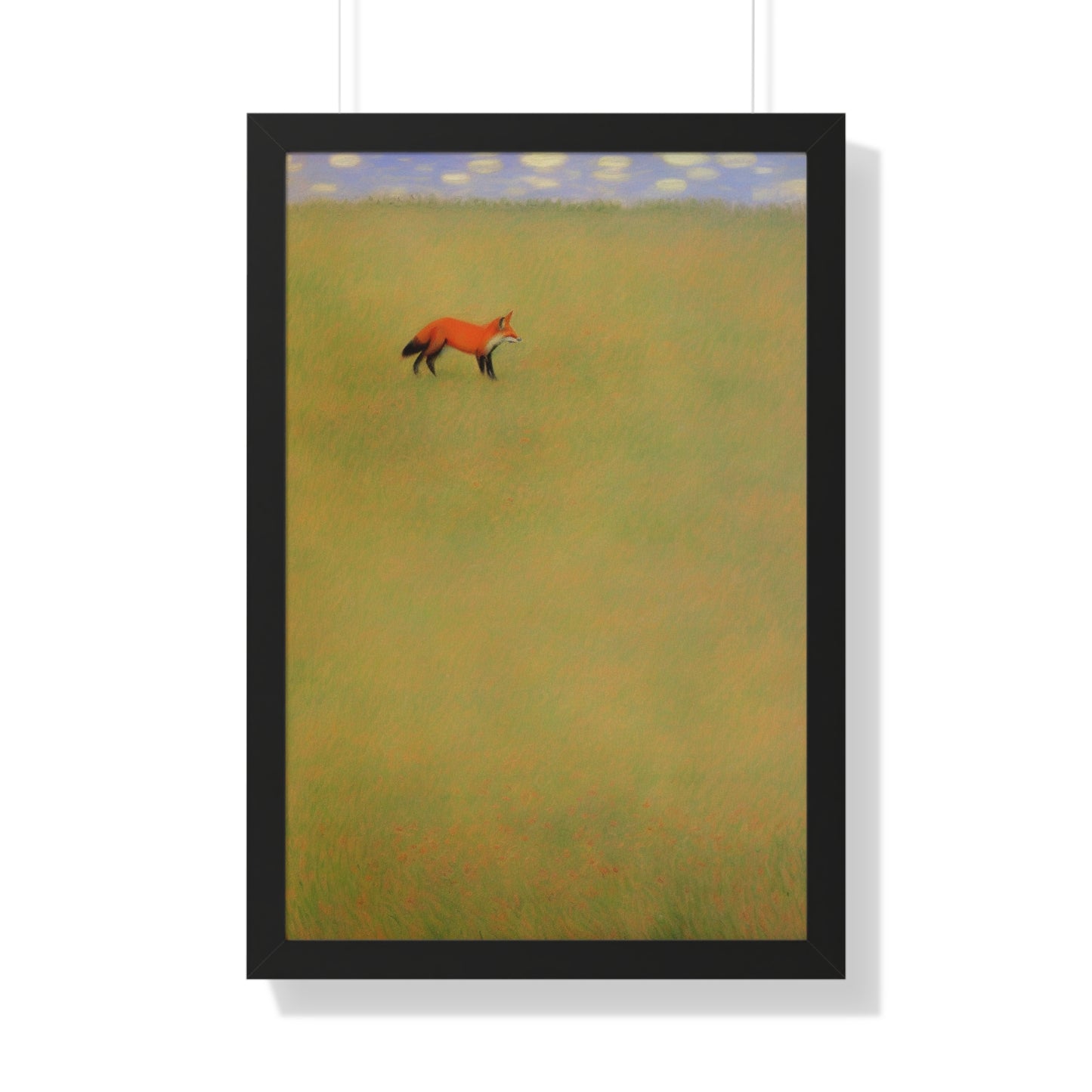 Fox In A Meadow Landscape Claude Monet Style