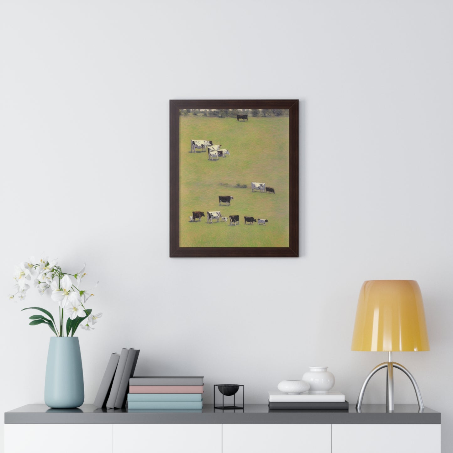 Cows In A Field Scene Claude Monet Style