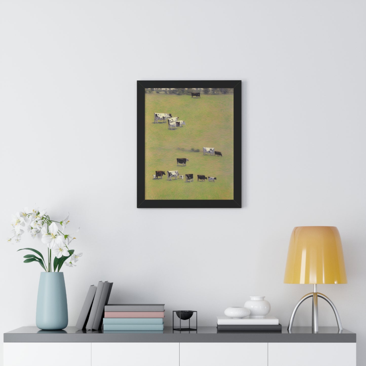 Cows In A Field Scene Claude Monet Style