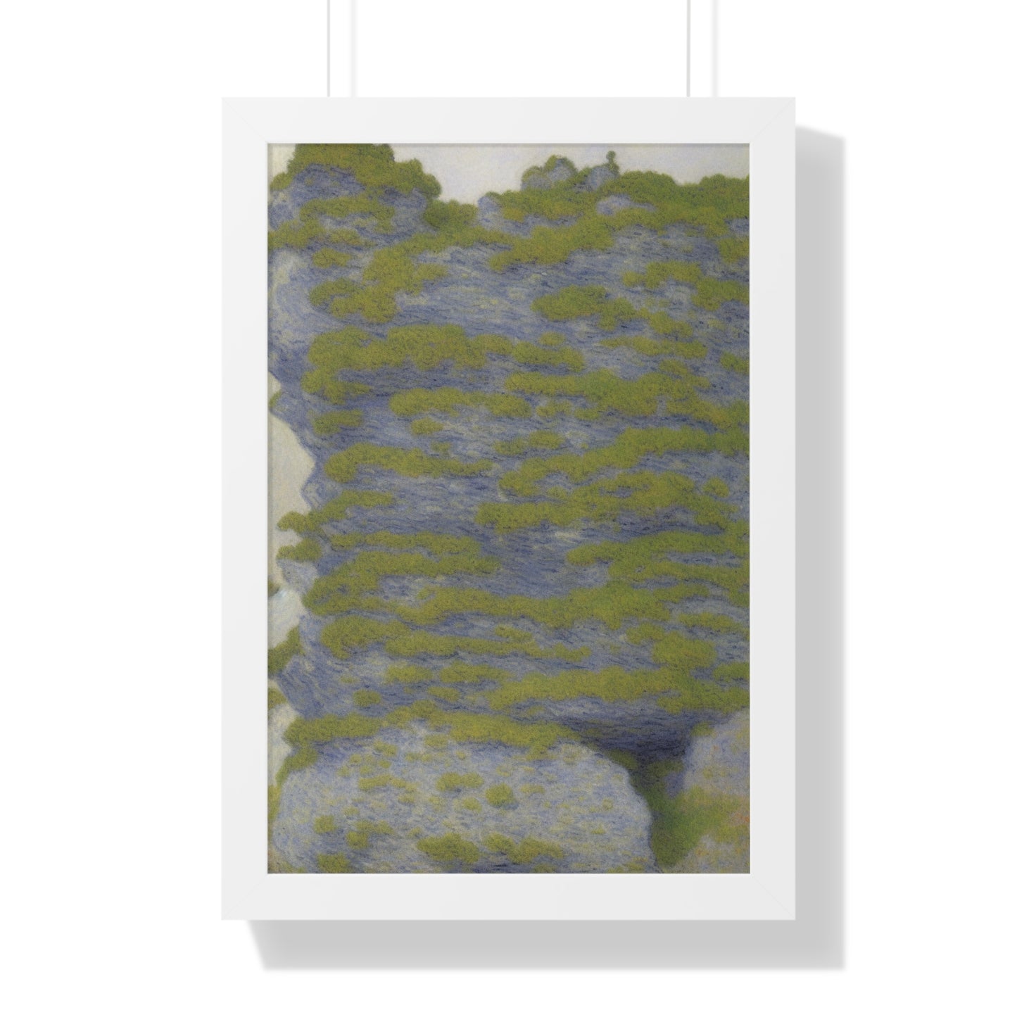 Lichen-Covered Rock Landscape Claude Monet Style