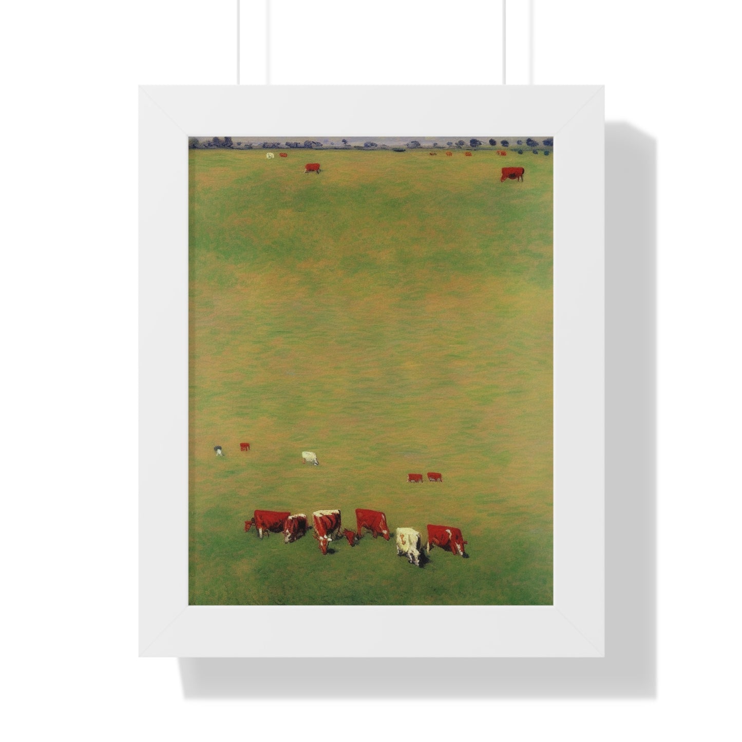 Cows In A Field Landscape Claude Monet Style