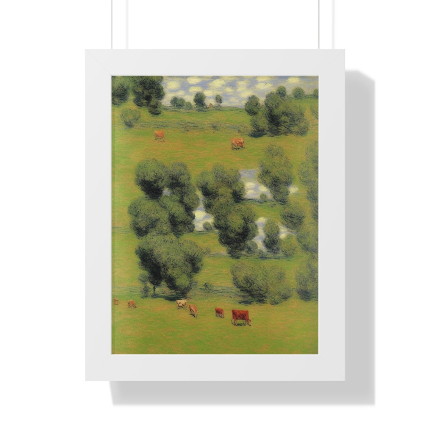 Cows Landscape Claude Monet Style