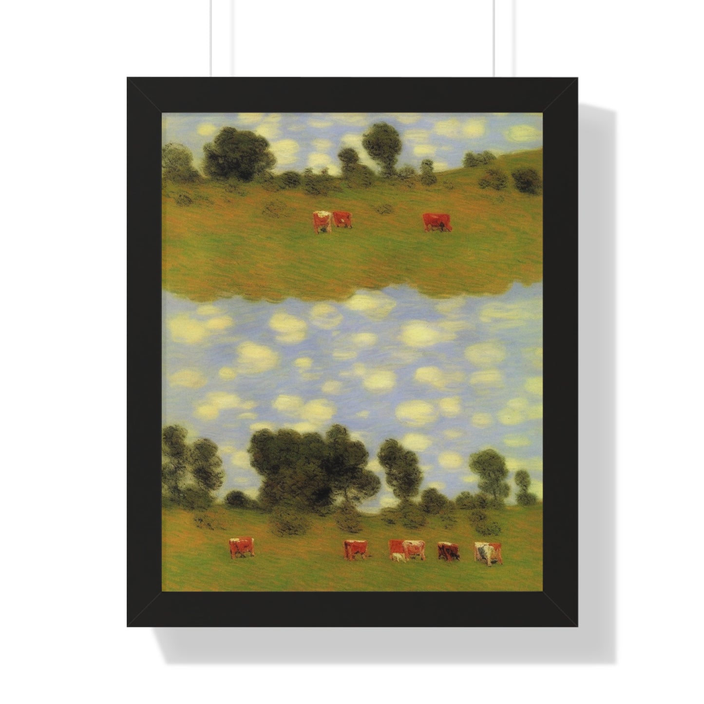 Cattle Landscape Claude Monet Style