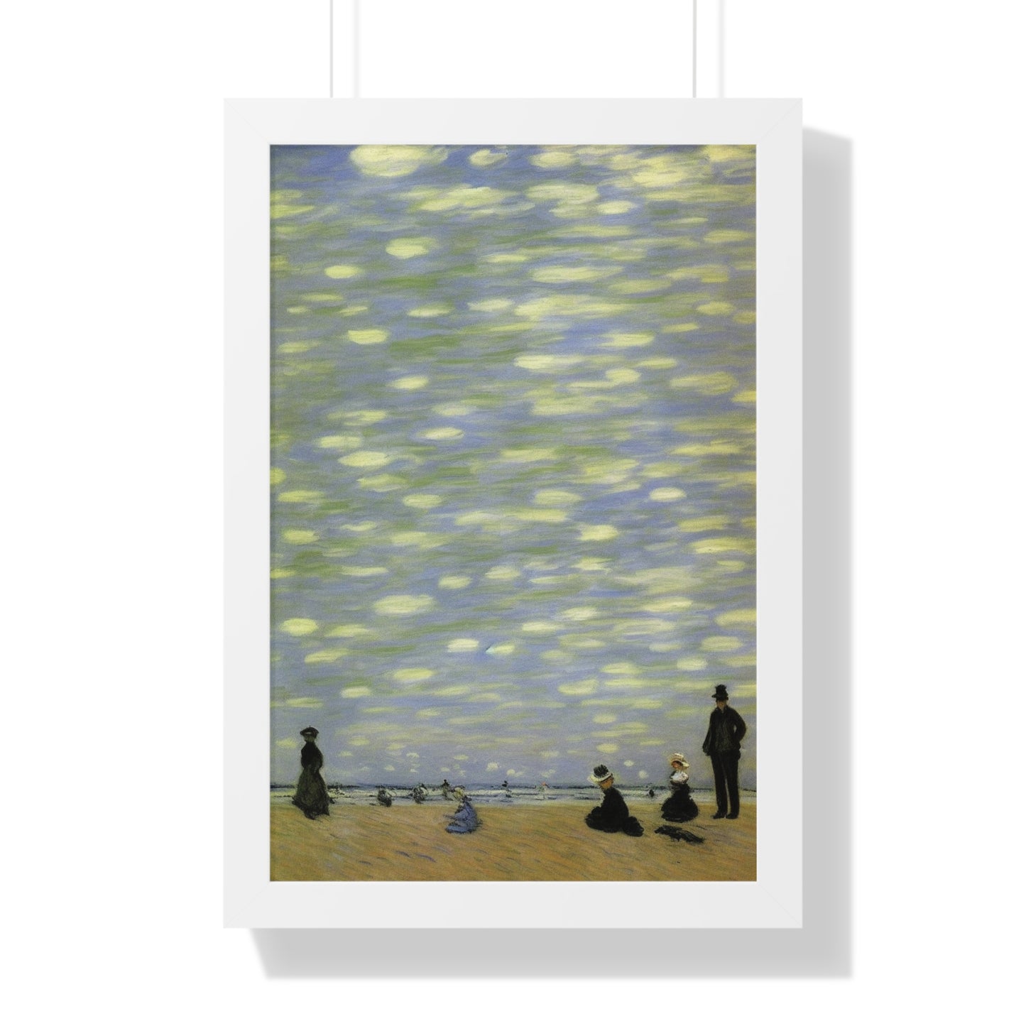 People On A Beach Landscape Claude Monet Style