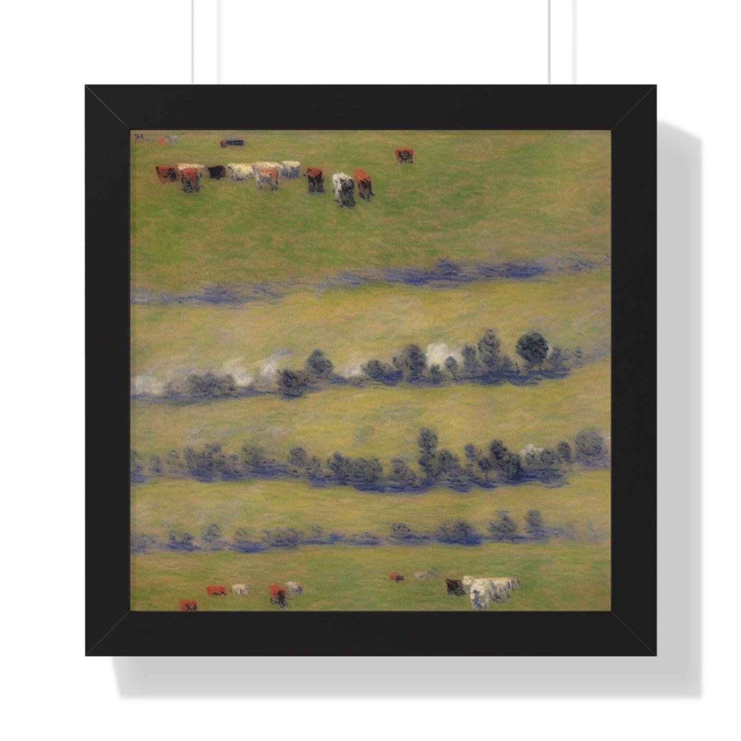 Cattle Landscape Claude Monet Style