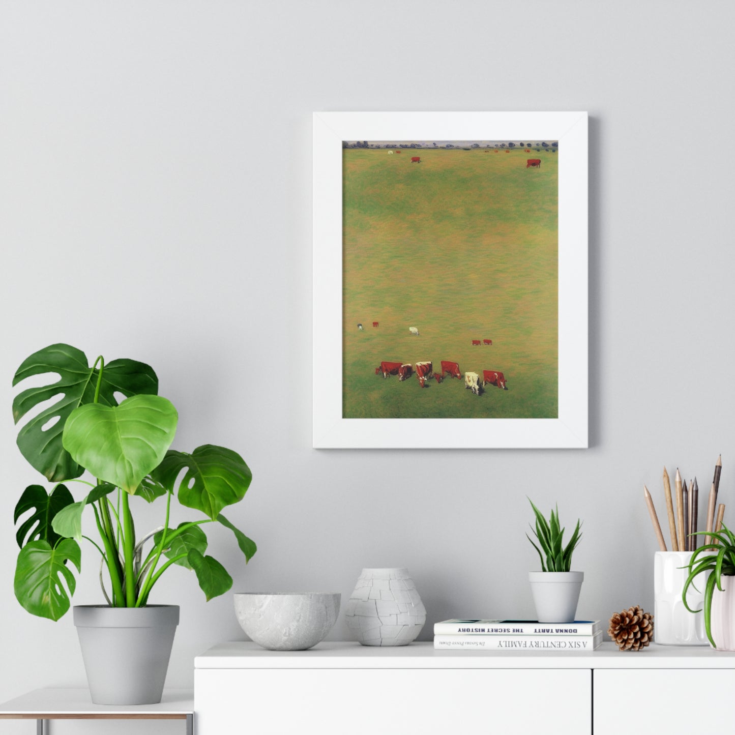 Cows In A Field Landscape Claude Monet Style