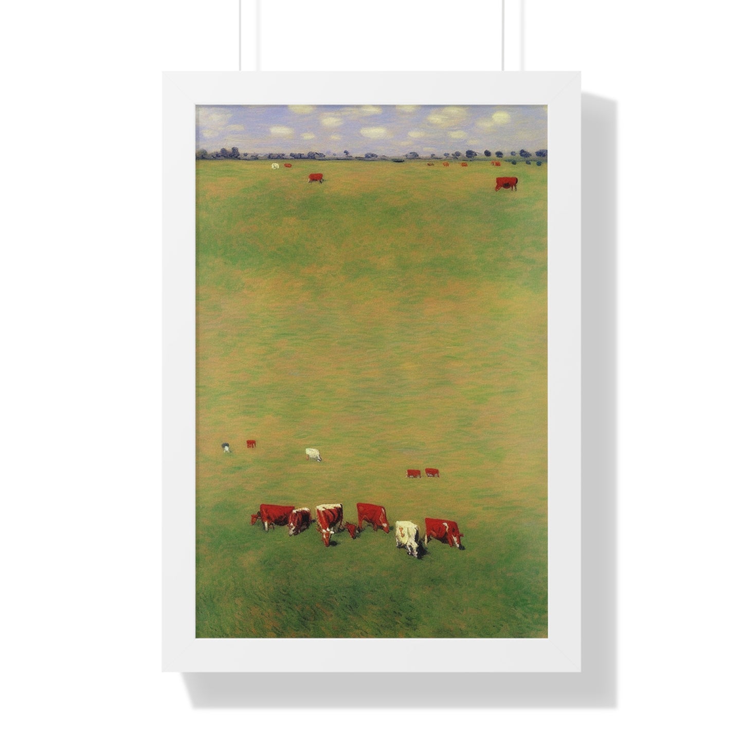 Cows In A Field Landscape Claude Monet Style