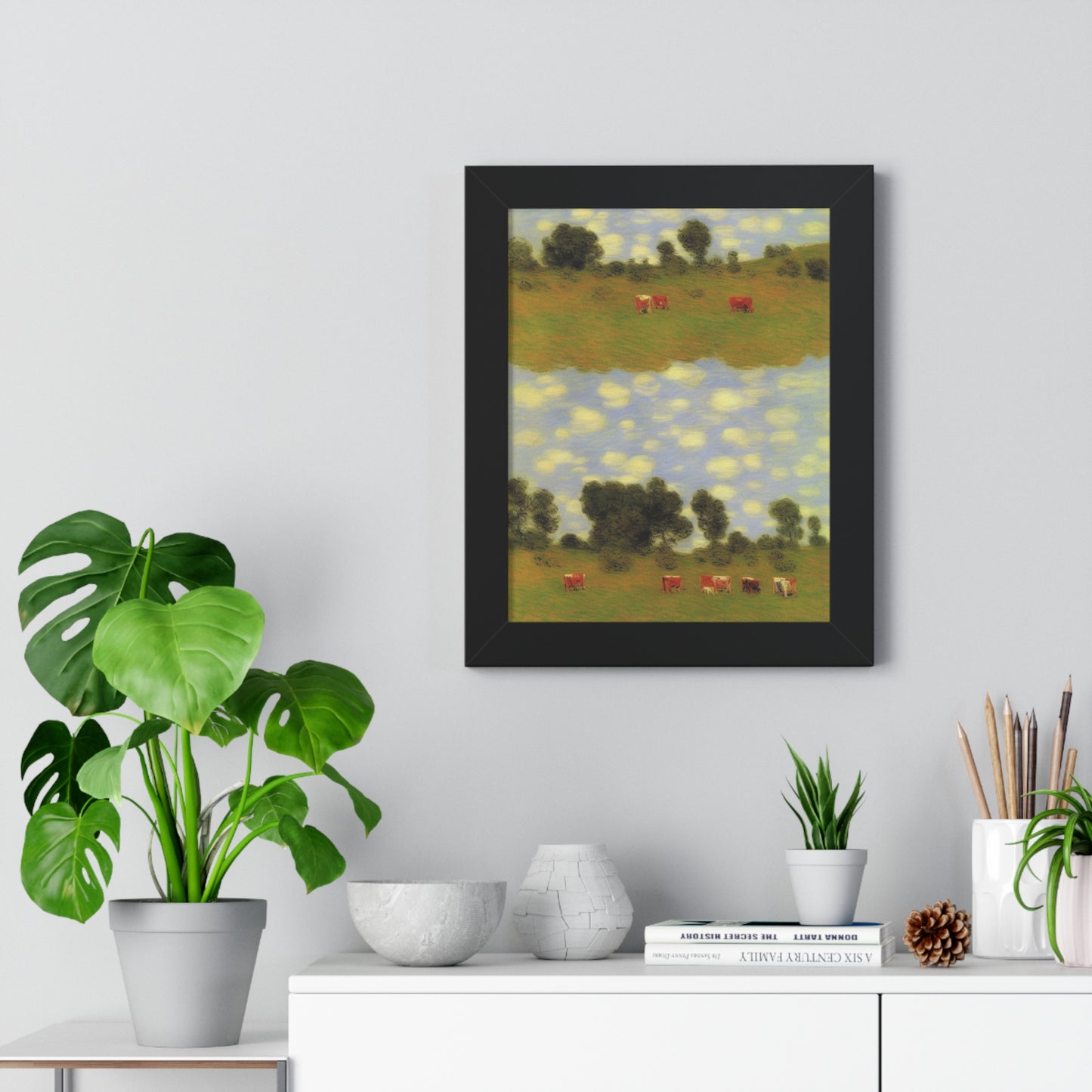 Cattle Landscape Claude Monet Style