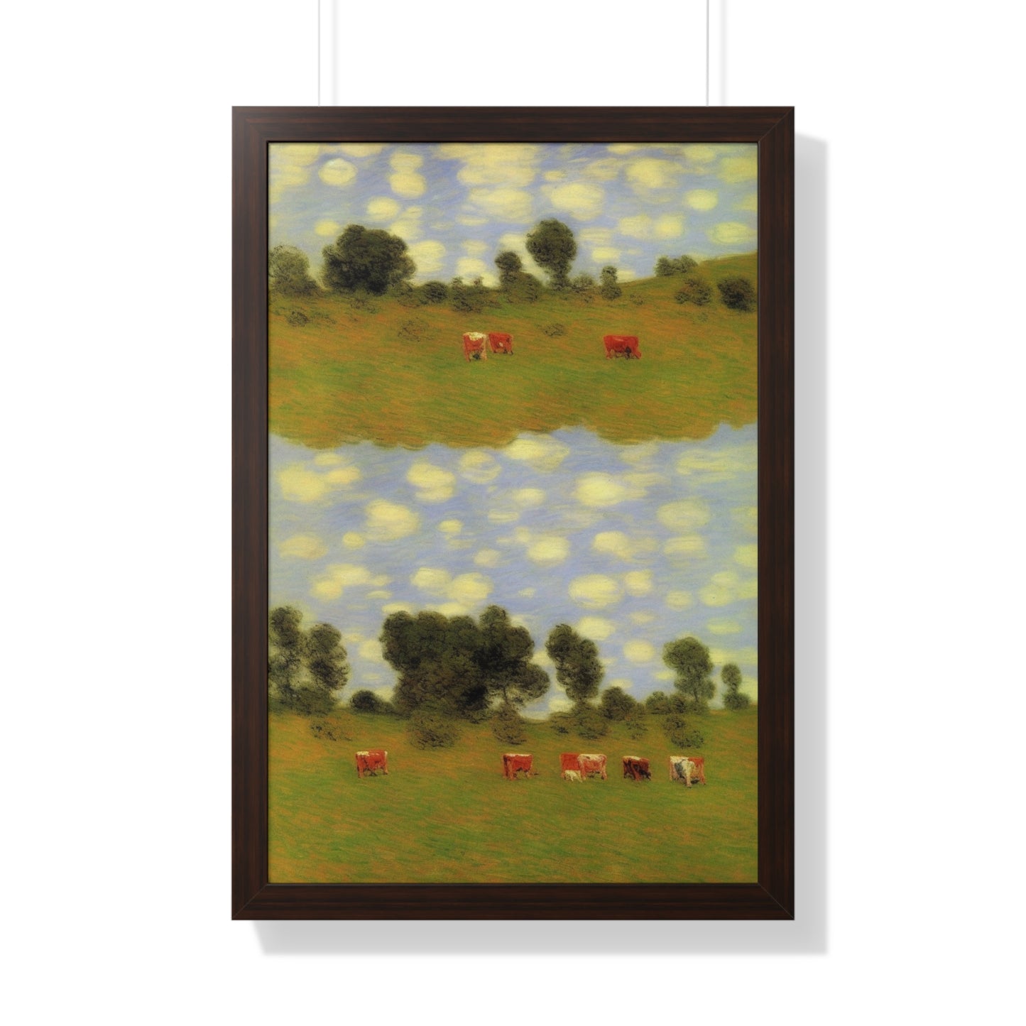 Cattle Landscape Claude Monet Style