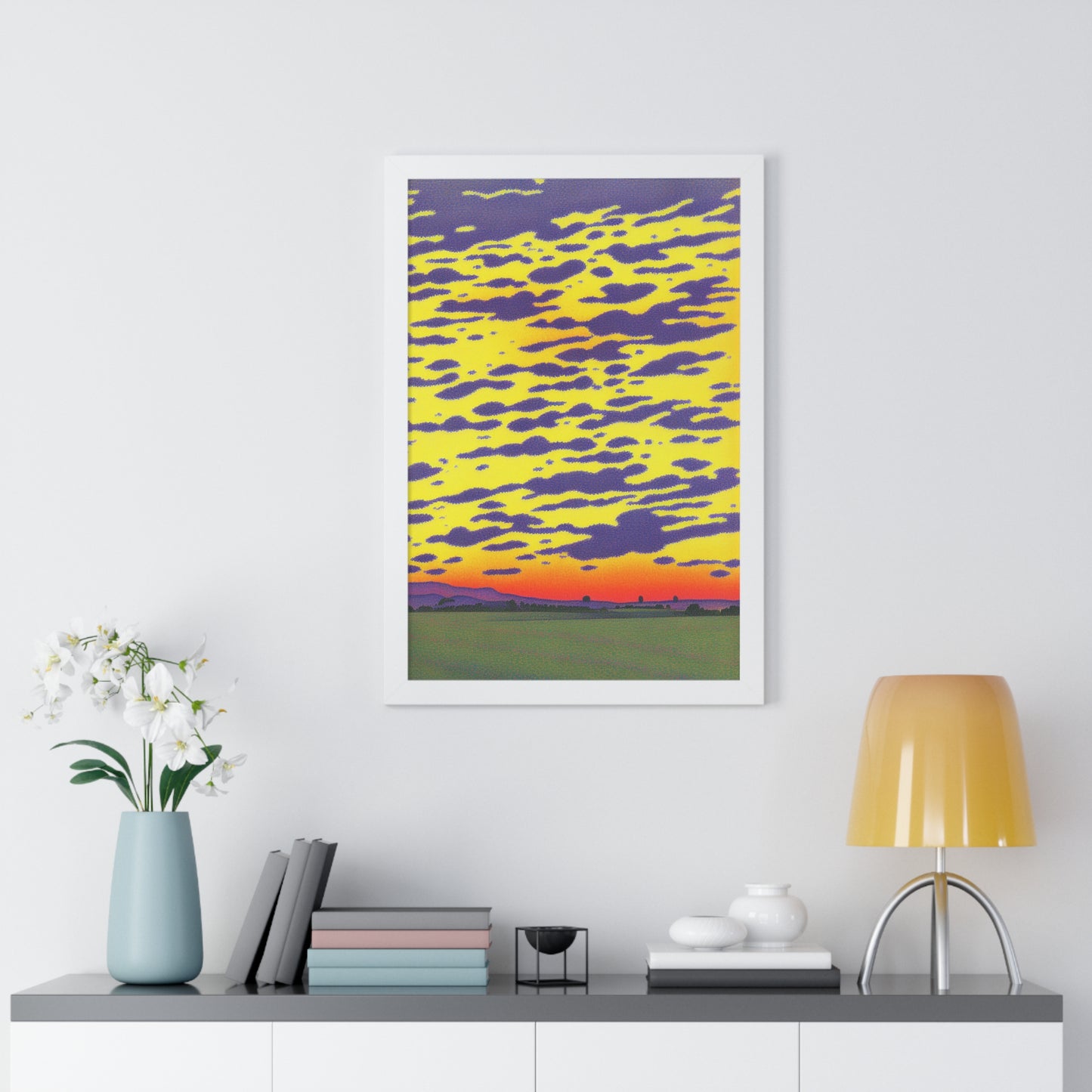 Sunset Grassland Scene Paul Signac Style