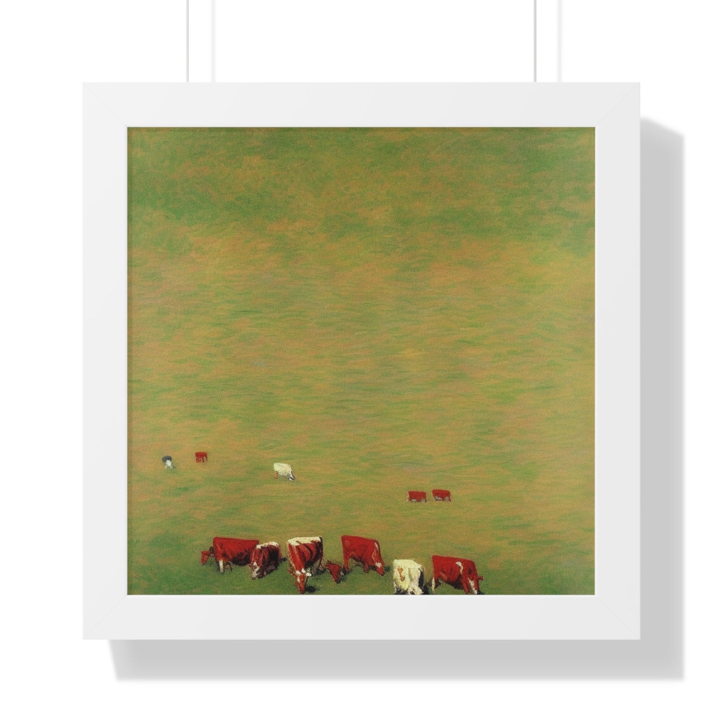 Cows In A Field Landscape Claude Monet Style