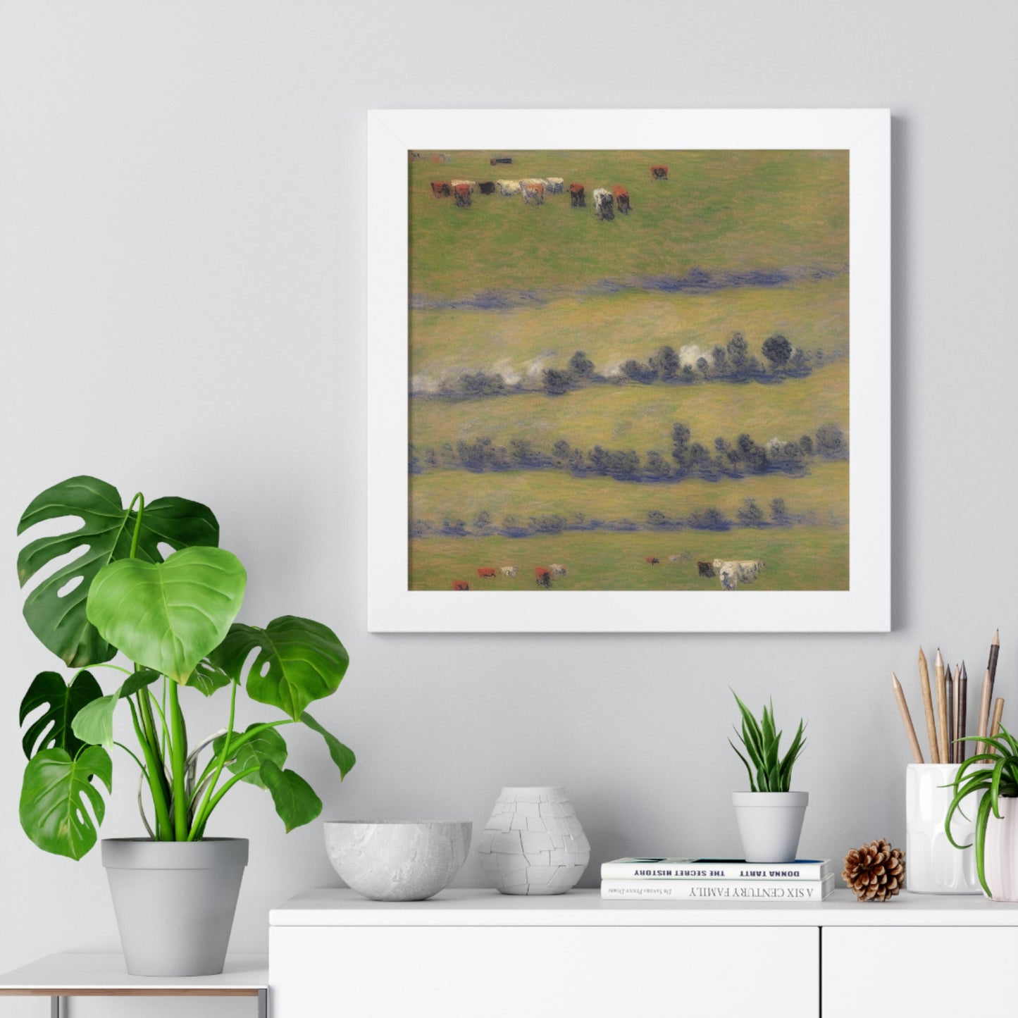 Cattle Landscape Claude Monet Style