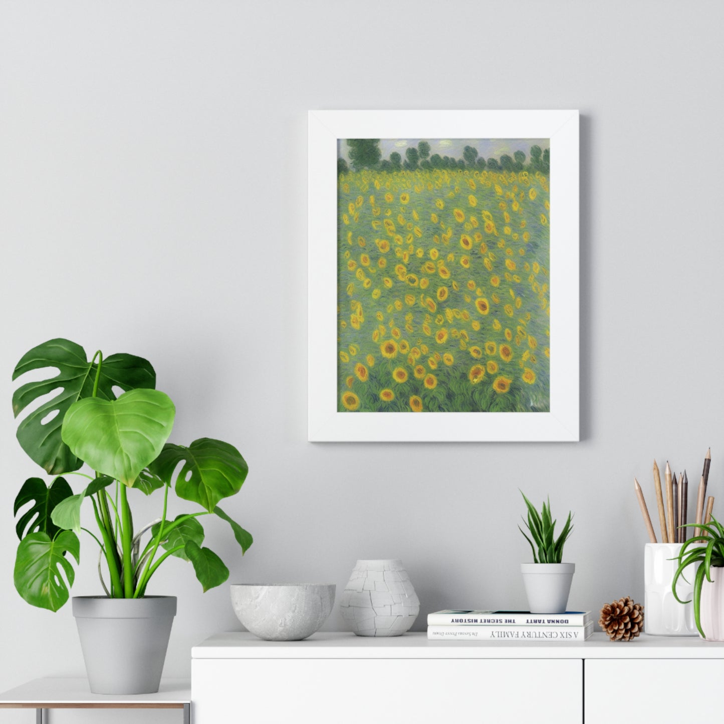 Sunflower Scene Claude Monet Style