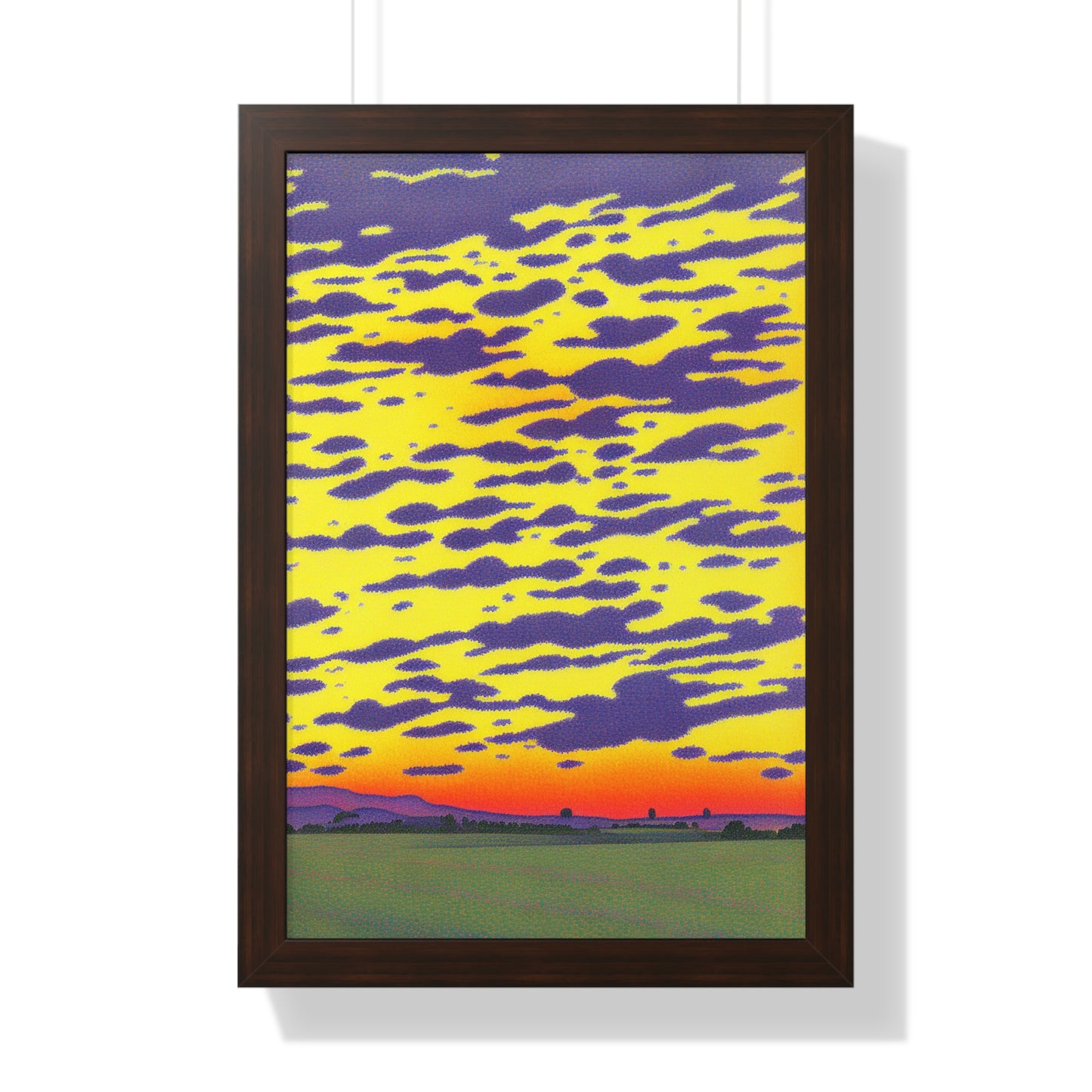 Sunset Grassland Scene Paul Signac Style