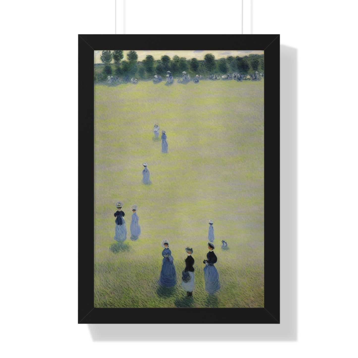 People In A Field Scene Claude Monet Style