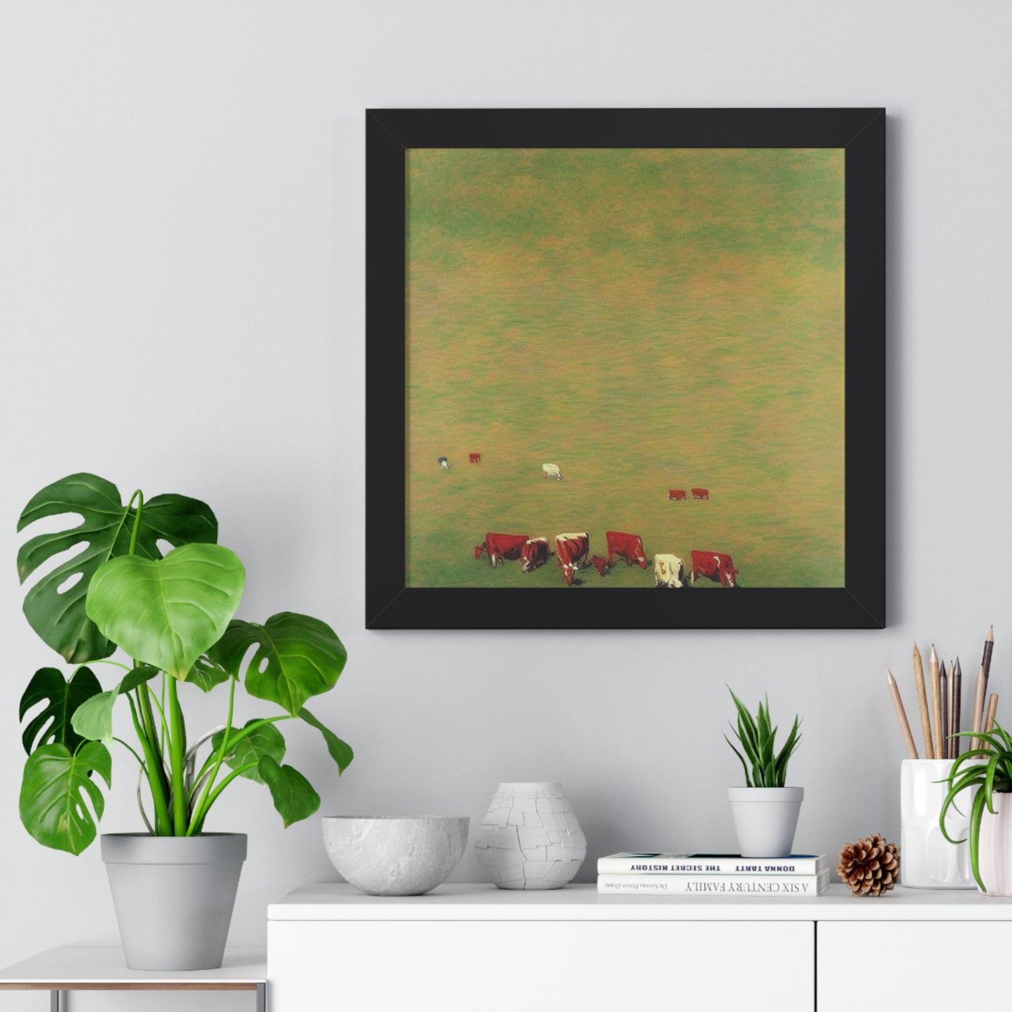 Cows In A Field Landscape Claude Monet Style