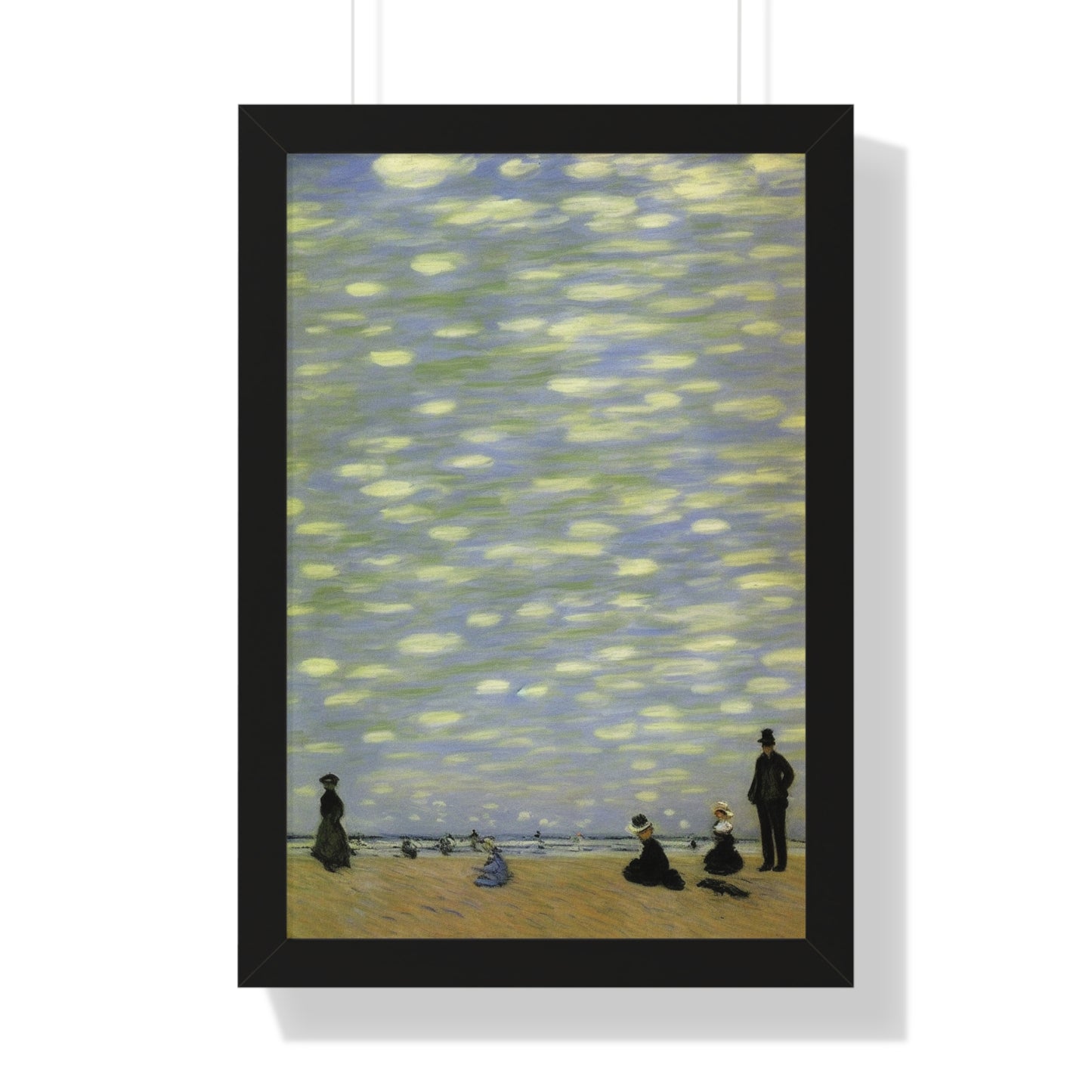 People On A Beach Landscape Claude Monet Style