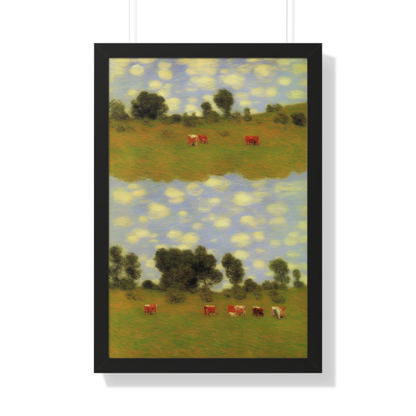 Cattle Landscape Claude Monet Style