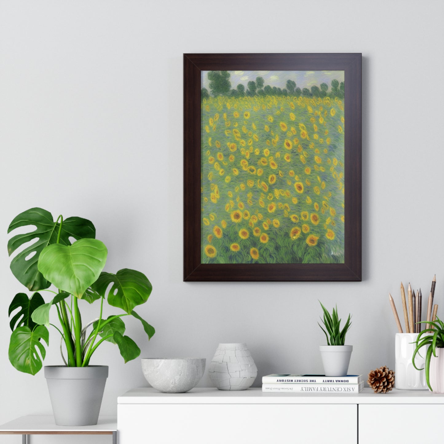 Sunflower Scene Claude Monet Style