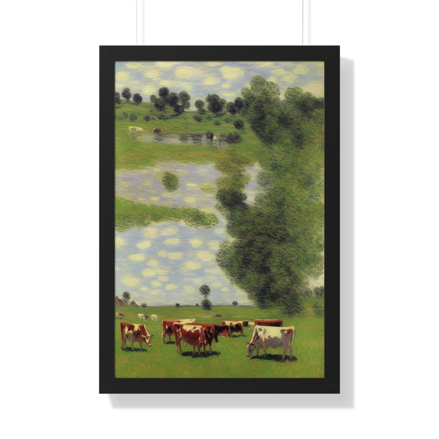 Cows Scene Claude Monet Style