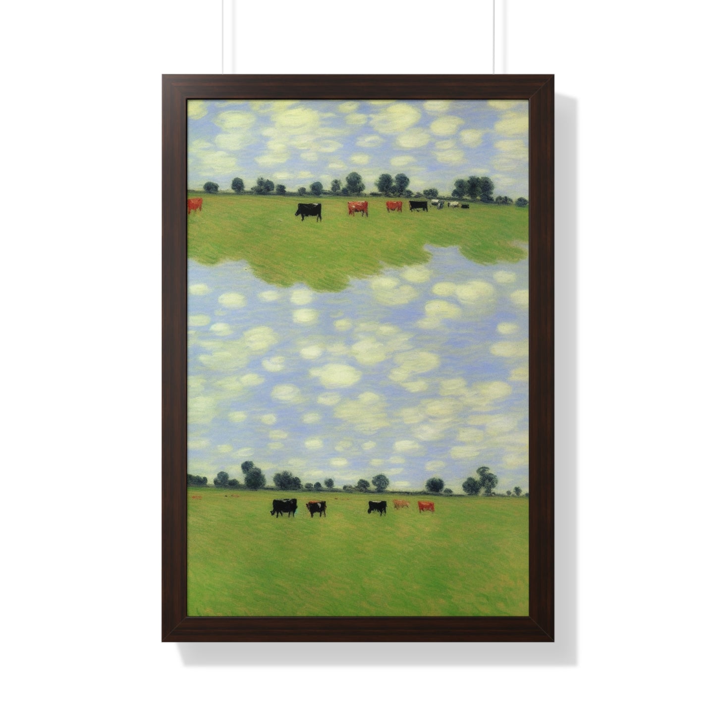 Cows In A Field Scene Claude Monet Style